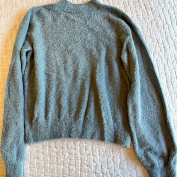 Abercrombie Kids Girls’ Blue Fuzzy Mock Turtle Neck Sweater - Picture 2 of 4